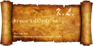Krecs Lóránt névjegykártya