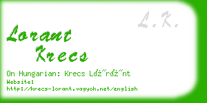 lorant krecs business card